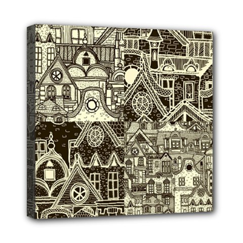 Four Hand Drawn City Patterns Mini Canvas 8  X 8  (stretched) by Simbadda