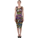 Graffiti Word Seamless Pattern Sleeveless Pencil Dress View1