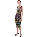 Graffiti Word Seamless Pattern Sleeveless Pencil Dress View2