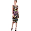 Graffiti Word Seamless Pattern Sleeveless Pencil Dress View3