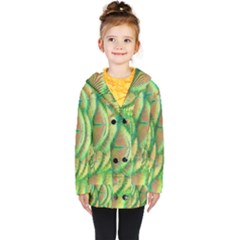 Beautiful Peacock Kids  Double Breasted Button Coat by Simbadda