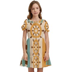 Nautical Elements Collection Kids  Puff Sleeved Dress by Simbadda