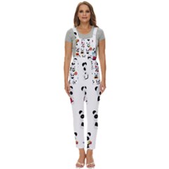 Playing Panda Cartoon Women s Pinafore Overalls Jumpsuit by Simbadda