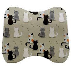 Cute Cat Seamless Pattern Velour Head Support Cushion by Simbadda