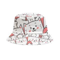 Cute-cat-chef-cooking-seamless-pattern-cartoon Inside Out Bucket Hat by Simbadda