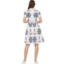 Nautical-seamless-pattern Short Sleeve Waist Detail Dress View2