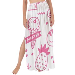 Cute-girly-seamless-pattern Maxi Chiffon Tie-up Sarong by Simbadda