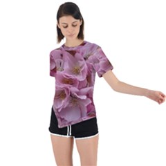 Cherry-blossoms Asymmetrical Short Sleeve Sports Tee by Excel