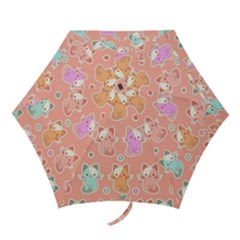 Cute-kawaii-kittens-seamless-pattern Mini Folding Umbrellas by Simbadda