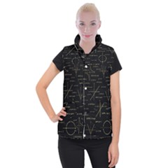 Abstract-math Pattern Women s Button Up Vest by Simbadda