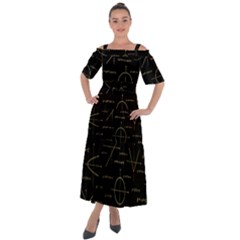 Abstract-math Pattern Shoulder Straps Boho Maxi Dress  by Simbadda