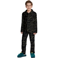 Abstract-math Pattern Kids  Long Sleeve Velvet Pajamas Set by Simbadda