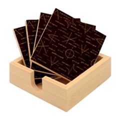 Abstract-math Pattern Bamboo Coaster Set by Simbadda