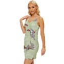 Sloths-pattern-design Wrap Tie Front Dress View2