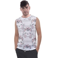 Cat-with-bow-pattern Men s Regular Tank Top by Simbadda