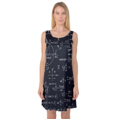 Mathematical-seamless-pattern-with-geometric-shapes-formulas Sleeveless Satin Nightdress by Simbadda