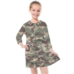 Camouflage Design Kids  Quarter Sleeve Shirt Dress by Excel