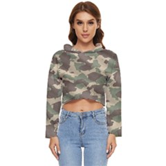 Camouflage Design Women s Lightweight Cropped Hoodie by Excel