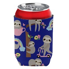 Hand-drawn-cute-sloth-pattern-background Can Holder by Simbadda