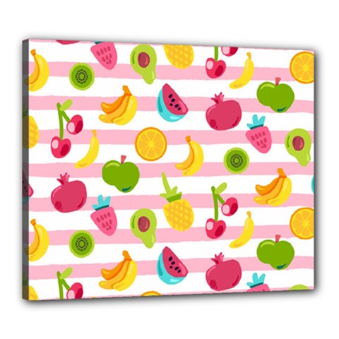 Tropical-fruits-berries-seamless-pattern Canvas 24  X 20  (stretched) by Simbadda