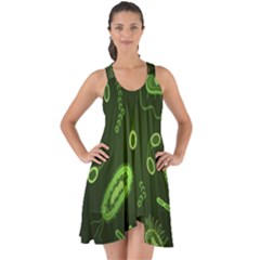 Bacteria-virus-seamless-pattern-inversion Show Some Back Chiffon Dress by Simbadda