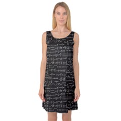 Math-equations-formulas-pattern Sleeveless Satin Nightdress by Simbadda