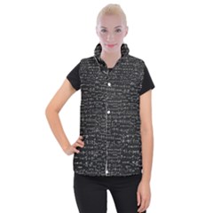 Math-equations-formulas-pattern Women s Button Up Vest by Simbadda