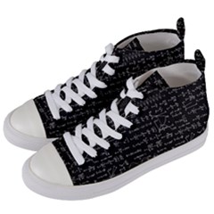 Math-equations-formulas-pattern Women s Mid-top Canvas Sneakers by Simbadda