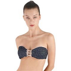 Math-equations-formulas-pattern Twist Bandeau Bikini Top by Simbadda