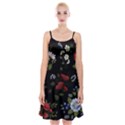 Floral-folk-fashion-ornamental-embroidery-pattern Spaghetti Strap Velvet Dress View1