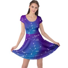 Realistic-night-sky-poster-with-constellations Cap Sleeve Dress by Simbadda