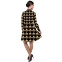 Golden-chess-board-background Long Sleeve Chiffon Shirt Dress View2