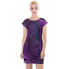 Feather Pattern Texture Form Cap Sleeve Bodycon Dress by Grandong