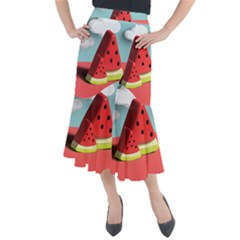 Strawberries Fruit Midi Mermaid Skirt by Grandong