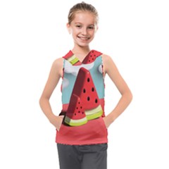 Strawberries Fruit Kids  Sleeveless Hoodie by Grandong