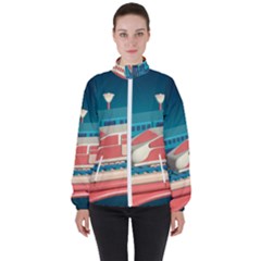 Bridge Transportation Train Toys Women s High Neck Windbreaker by Grandong