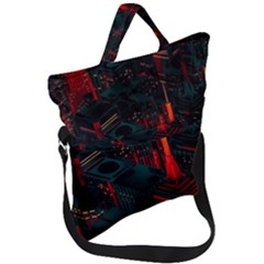 A Dark City Vector Fold Over Handle Tote Bag by Proyonanggan