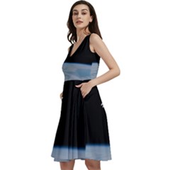 Amazing Stunning Astronaut Amazed Sleeveless V-neck Skater Dress With Pockets by Proyonanggan