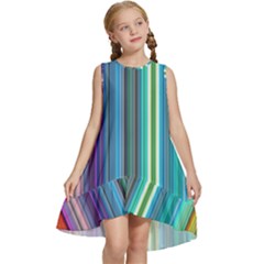 Color Stripes Kids  Frill Swing Dress by Proyonanggan