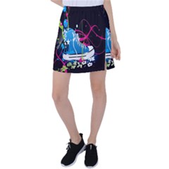 Sneakers Shoes Patterns Bright Tennis Skirt by Proyonanggan