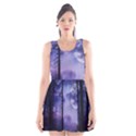 Moonlit A Forest At Night With A Full Moon Scoop Neck Skater Dress View1