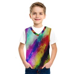 Colorful Abstract Paint Splats Background Kids  Basketball Tank Top by Proyonanggan