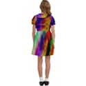 Colorful Abstract Paint Splats Background Kids  Bow Tie Puff Sleeve Dress View4