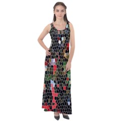 Colorful Abstract Background Sleeveless Velour Maxi Dress by Proyonanggan