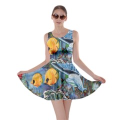 Colorful Aquatic Life Wall Mural Skater Dress by Proyonanggan