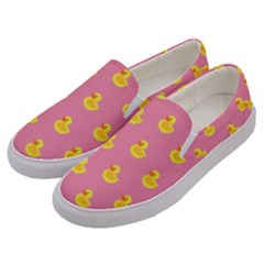 Rubber Duck Pattern Men s Canvas Slip Ons by Valentinaart