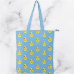 Rubber Duck Pattern Double Zip Up Tote Bag by Valentinaart