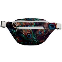 Peacock Feathers Nature Feather Pattern Fanny Pack by pakminggu