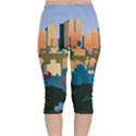 City Buildings Urban Dawn Velvet Capri Leggings  View2