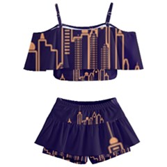 Skyscraper Town Urban Towers Kids  Off Shoulder Skirt Bikini by Bangk1t